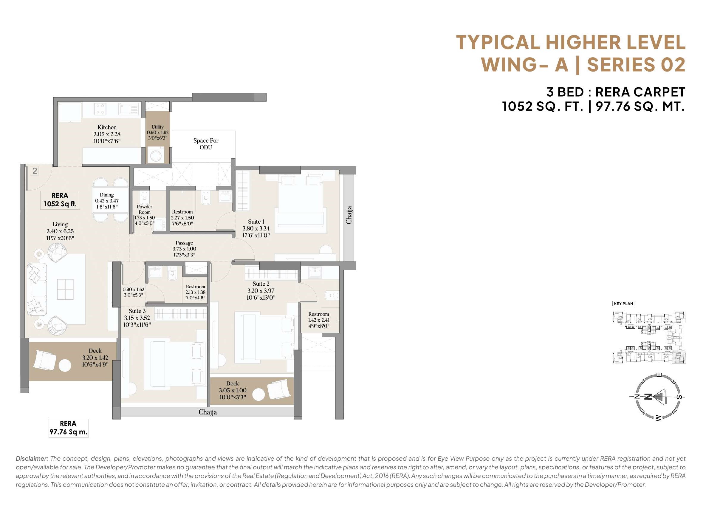 3 BHK Floor Plan 2
